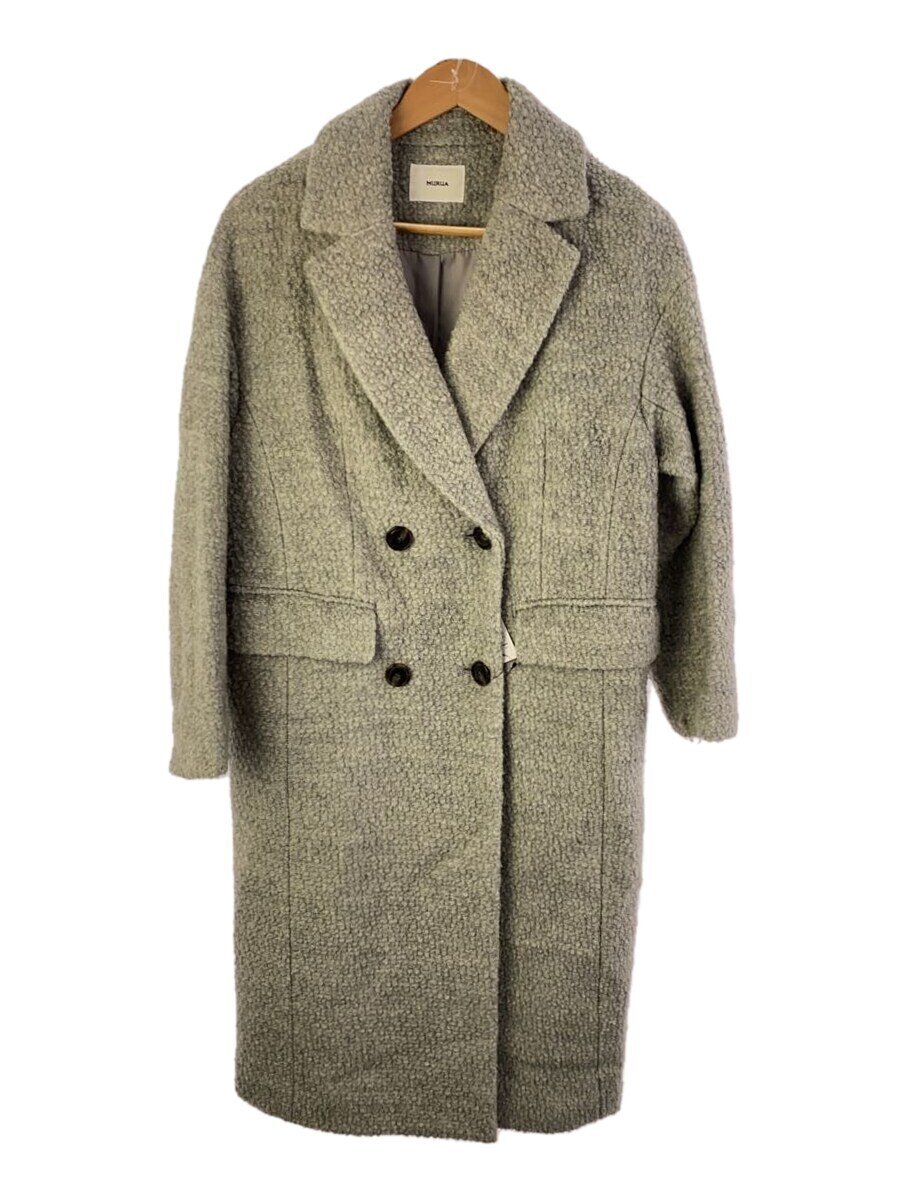 【中古】MURUA◆チェスターコート/1/ポリエステル/GRY/011850000801-01【レディースウェア】