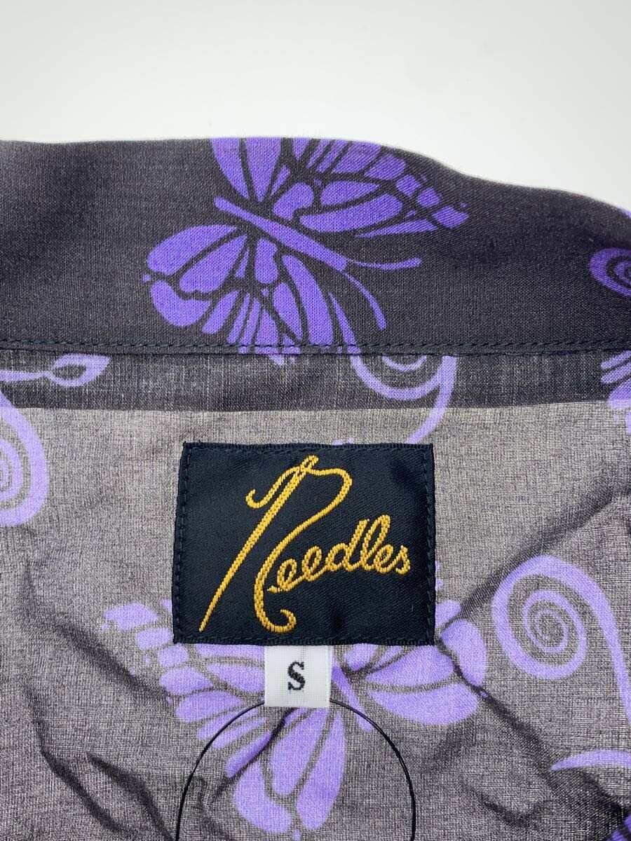【中古】Needles◆半袖シャツ/S/レーヨン/BLK/総柄/22SS/Papillon Emb. S/S shirt【メンズウェア】