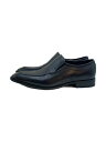 【中古】KATHARINE HAMNETT LONDON◆スリッポン/スクウェアトゥシューズ/25cm/BLK/レザー/3866【シューズ】