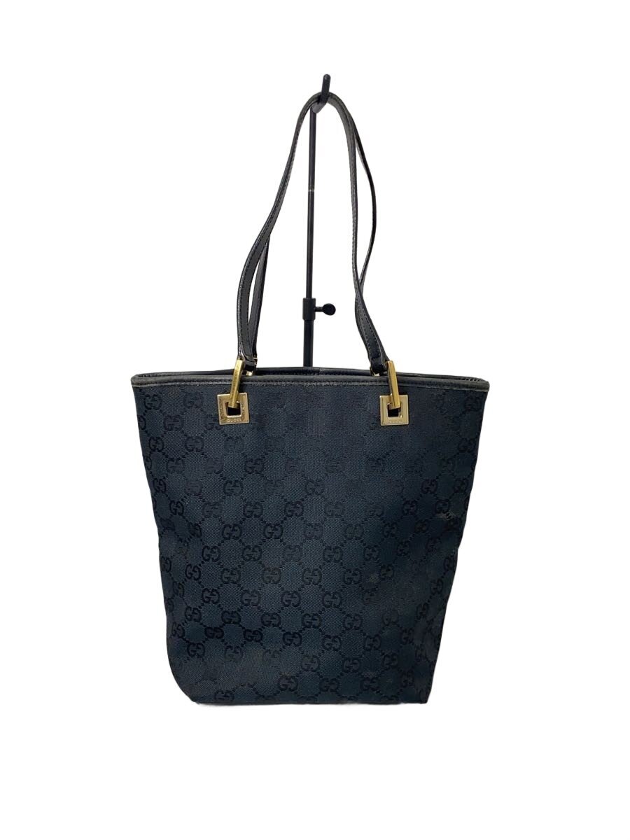 GUCCI - 【中古】GUCCI◆トートバッグ_GGキャンバス/キャンバス/BLK【バッグ】
