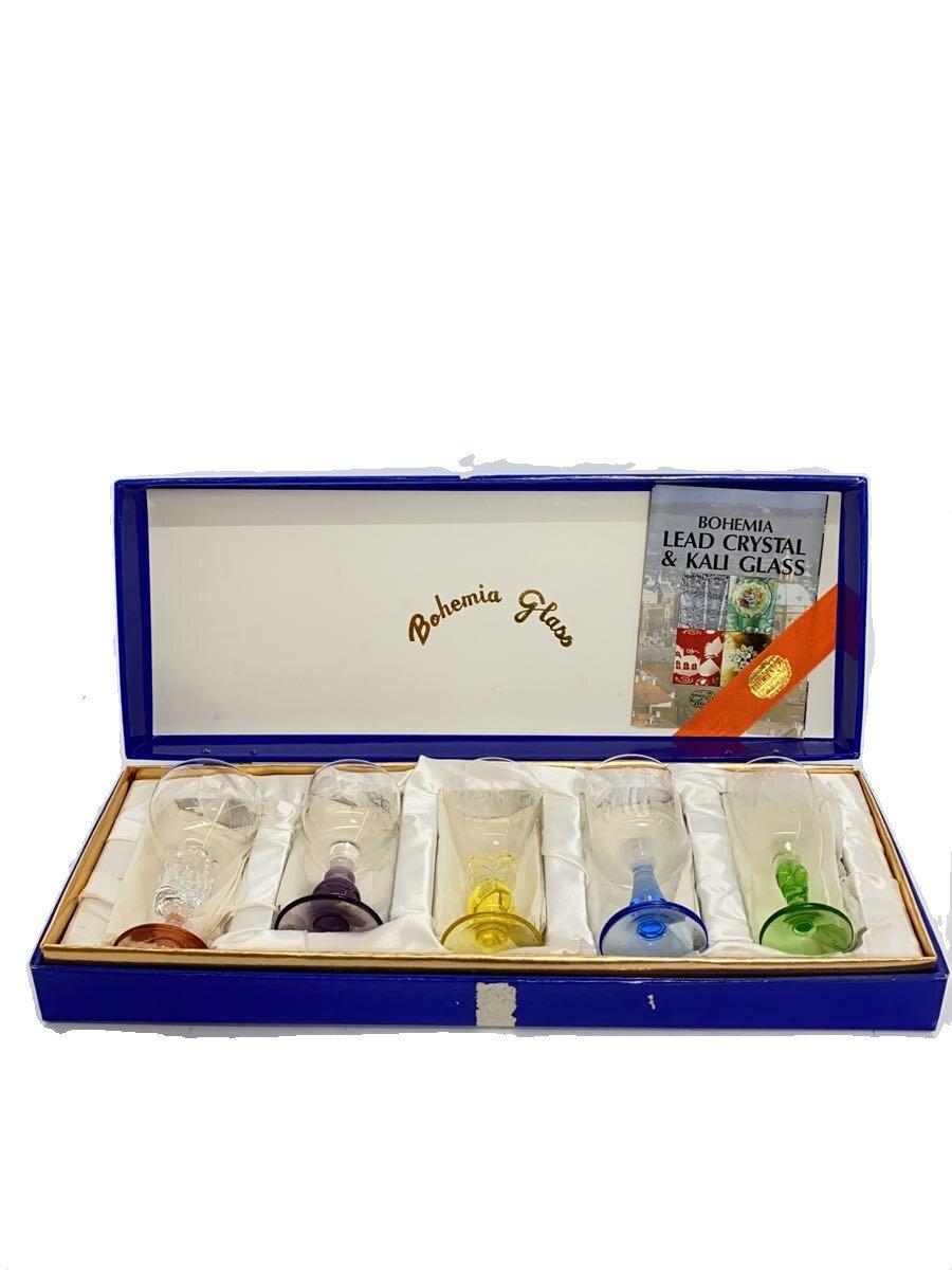 【中古】BOHEMIA GLASS(Crystal)◆グラス/5点セット【キッチン用品】