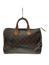 【中古】LOUIS VUITTON◆1)スピーディ35_モノグラム・キャンバス_BRW/PVC/BRW【バッグ】