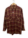 【中古】ST.JOHN◆長袖シャツ/L/コットン/RED/チェック【メンズウェア】