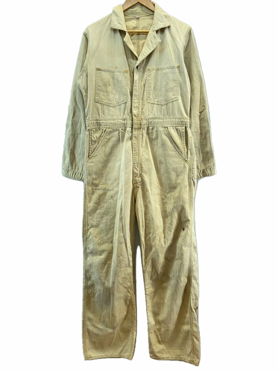 【中古】CAN’T BUST EM◆50s/HBT/TALONジッパー/つなぎ/オーバーオール/38/コットン/BEG【メンズウェア】