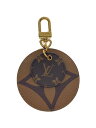 【中古】LOUIS VUITTON◆ポルト・クレ・イリュストレ_モノグラム・ジャイアント・リバース/レザー/BRW/モノグラム/レディース【服飾雑貨他】