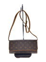【中古】LOUIS VUITTON◆ポシェット・ツインGM_モノグラム・キャンバス_BRW/PVC/BRW【バッグ】