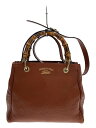 【中古】GUCCI◆スモールショッパー_バンブー/レザー/BRW【バッグ】