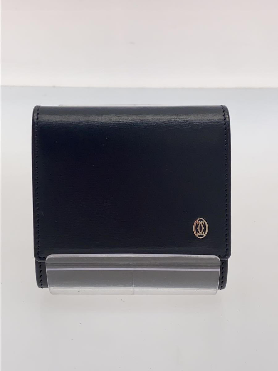 【中古】Cartier◆カルティエ/コインケース/レザー/ブラック/メンズ【服飾雑貨他】