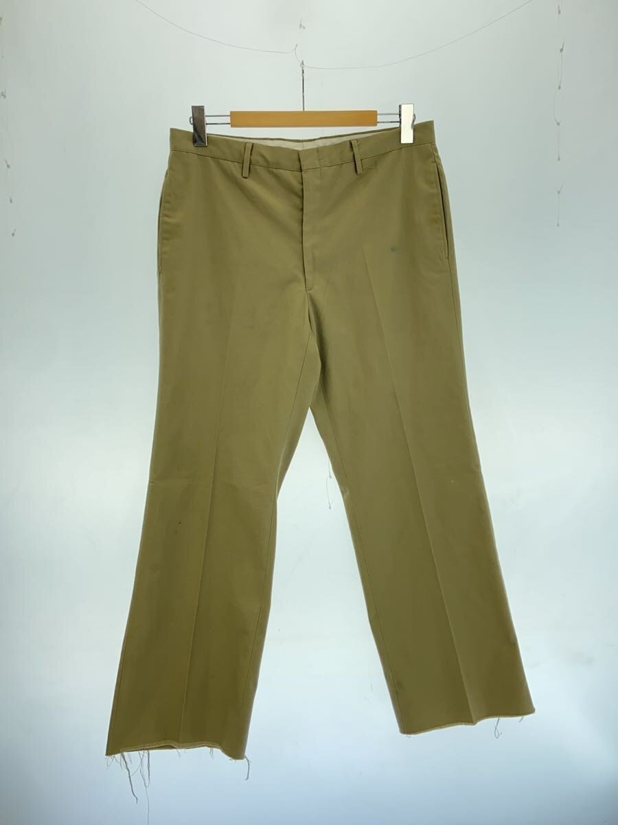【中古】ワークパンツ/YKKジップ/片爪/裾カット/センタープレス/コットン/BEG/無地【メンズウェア】
