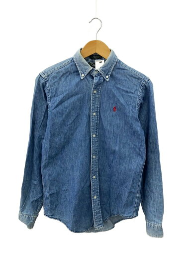【中古】POLO RALPH LAUREN◆80S~/緑タグ/デニムシャツ/長袖シャツ/L/デニム/インディゴ【メンズウェア】 【中古】POLO RALPH LAUREN◆80S~/緑タグ/デニムシャツ/長袖シャツ/L/デニム/インディゴ【メンズウェア】