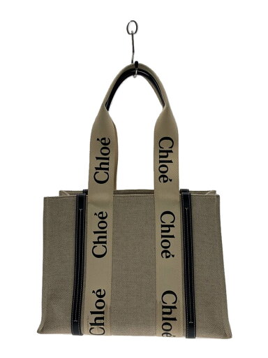 【中古】Chloe◆トートバッグ/リネン/BLK【バッグ】 【中古】Chloe◆トートバッグ/リネン/BLK【バッグ】