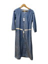 【中古】Hug O War◆コットンヘンプデニムノーカラーシャツワンピース/長袖ワンピース/FREE/コットン/IDG【レディースウェア】(4)