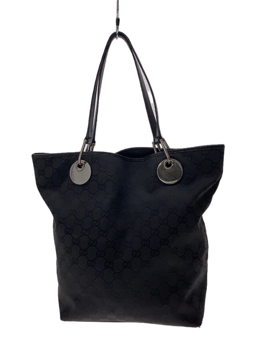 GUCCI - 【中古】GUCCI◆トートバッグ_GGキャンバス/キャンバス/BLK/総柄【バッグ】