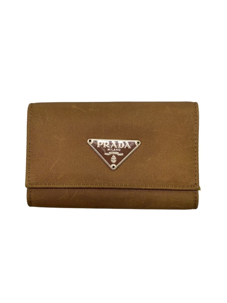 【中古】PRADA◆キーケース/ナイロン/BRW/無地/メンズ【服飾雑貨他】