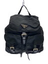 【中古】PRADA◆リュック/ナイロン/BLK/無地【バッグ】