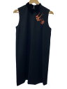 【中古】MIU MIU◆ノースリーブワンピース/M/レーヨン/BLK/燕/スパンコール/【レディースウェア】