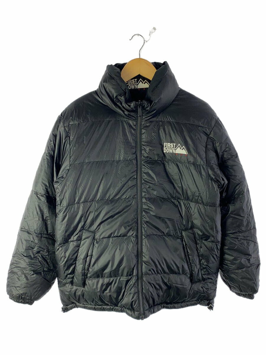 【中古】FIRST DOWN◆メンズダウンジャケット/S/ポリエステル/BLK/RED/リバーシブル...