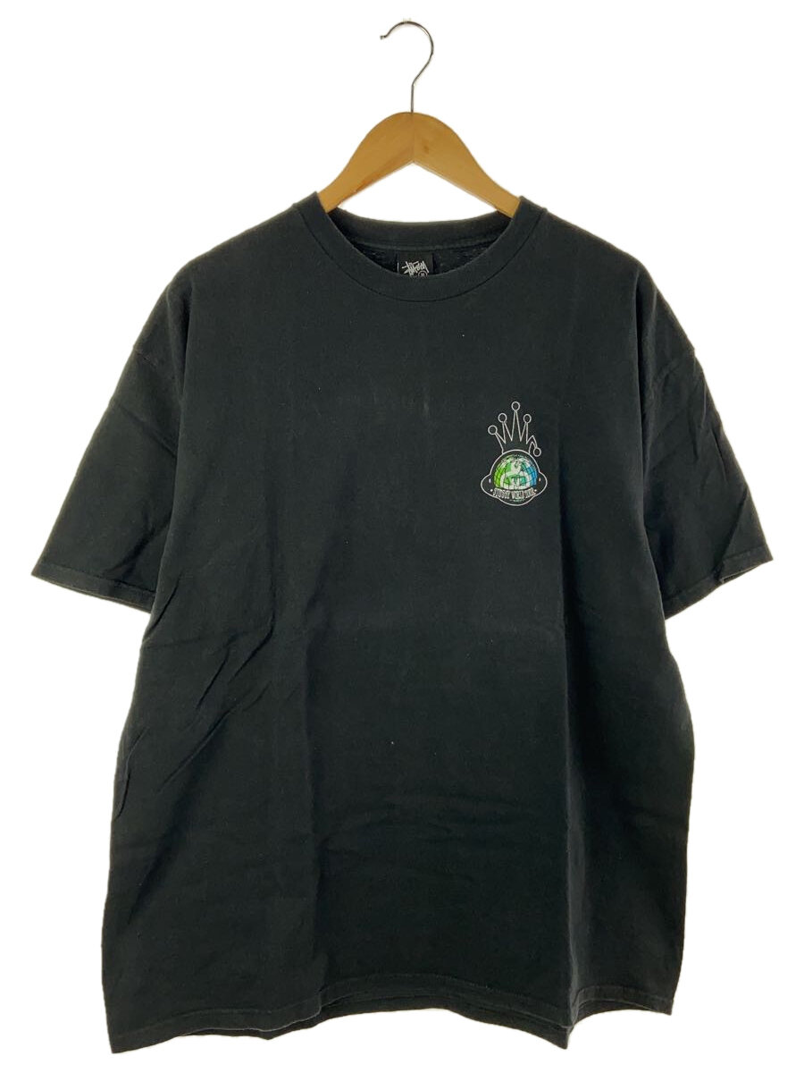 【中古】STUSSY◆Tシャツ/XL/コットン/ブラック【メンズウェア】