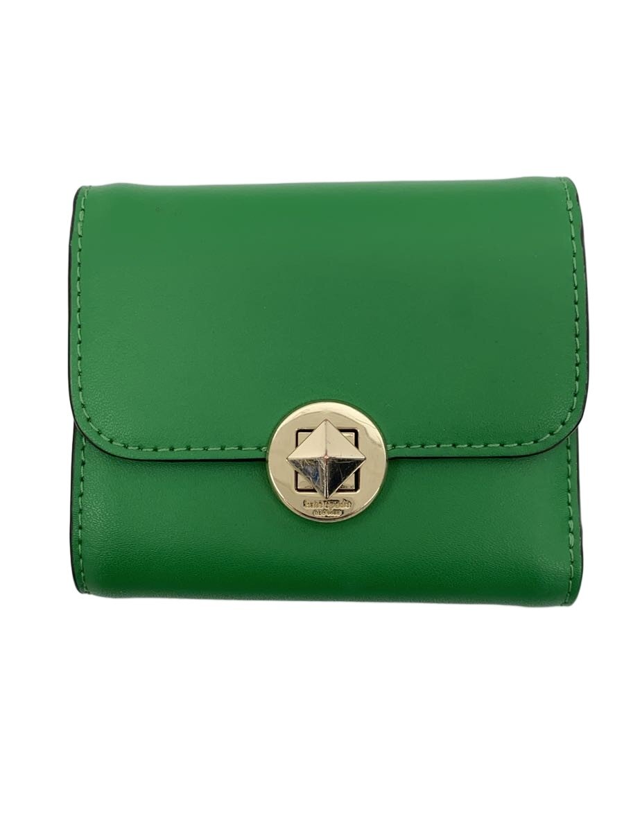 【中古】kate spade new york◆オードリー/3つ折り財布/レザー/GRN/無地/レディース...