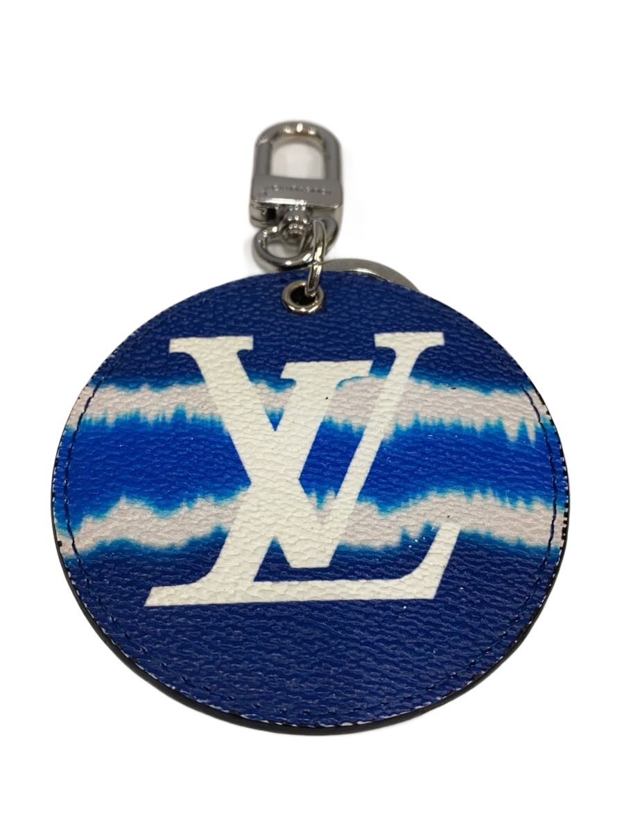 【中古】LOUIS VUITTON◆ポルト・クレ・イリュストレ_LVエスカル/レザー/BLU/レディ...