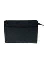 【中古】LOUIS VUITTON◆ポシェット・オム_エピ_BLK/レザー/BLK【バッグ】