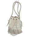 【中古】J&M DAVIDSON◆フリンジ/カーニバル/ショルダーバッグ/--/WHT【バッグ】