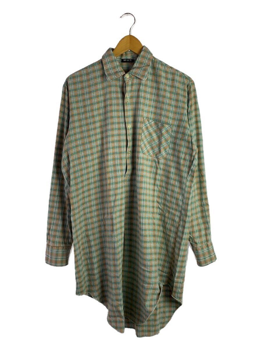 【中古】MILITARY◆70s/グランパシャツ/長袖シャツ/M/コットン/GRN//【メンズウェア】