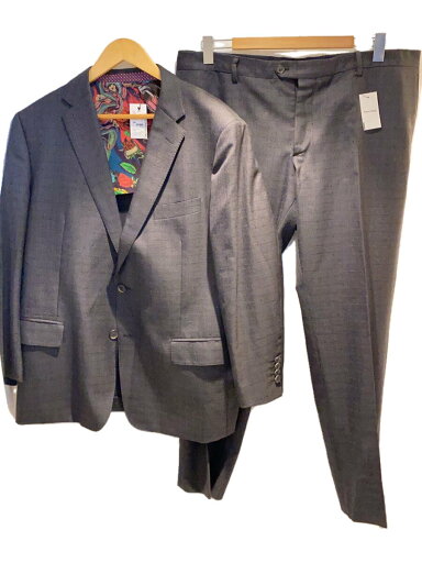 【中古】ETRO◆スーツ/58/ウール/グレー/チェック/171-1A967-1269【メンズウェア】 【中古】ETRO◆スーツ/58/ウール/グレー/チェック/171-1A967-1269【メンズウェア】
