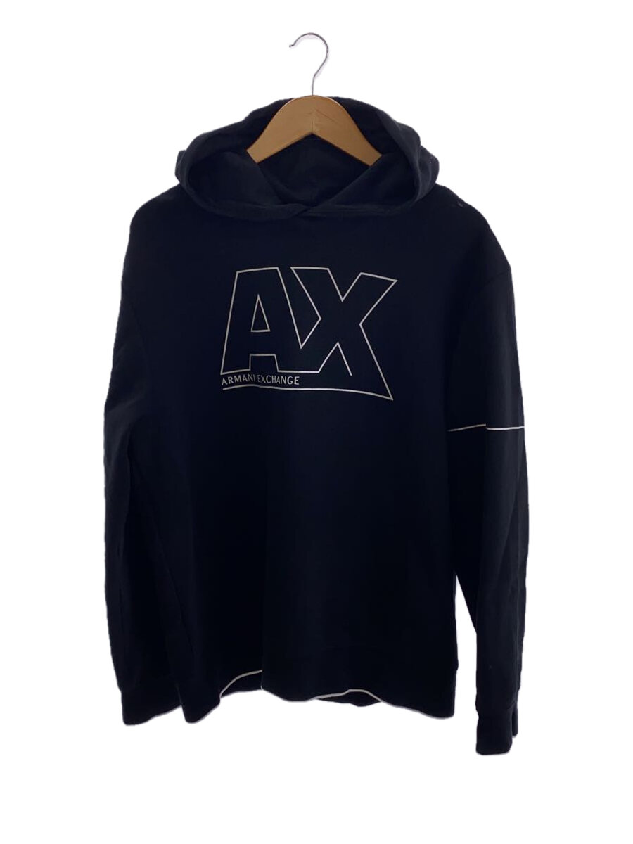 【中古】ARMANI EXCHANGE◆パーカー/L/コットン/BLK/6KZMFF ZJ5NZ【メンズウェア】