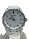 【中古】SEIKO◆ソーラー腕時計/アナログ/ステンレス/WHT/SLV/7b24【服飾雑貨他】