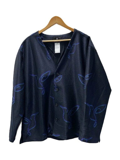 【中古】TUITACI◆RASCHEL MESH NOCOLLAR JACKET/ジャケット/3/ポリエステル/NVY/総柄/T23AW【メンズウェア】 【中古】TUITACI◆RASCHEL MESH NOCOLLAR JACKET/ジャケット/3/ポリエステル/NVY/総柄/T23AW【メンズウェア】