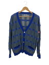 【中古】C.E(CAV EMPT)◆V/H CARDIGAN/カーディガン/L/コットン/ブルー/チェック/ニット/セーター/トップス/羽織//【メンズウェア】