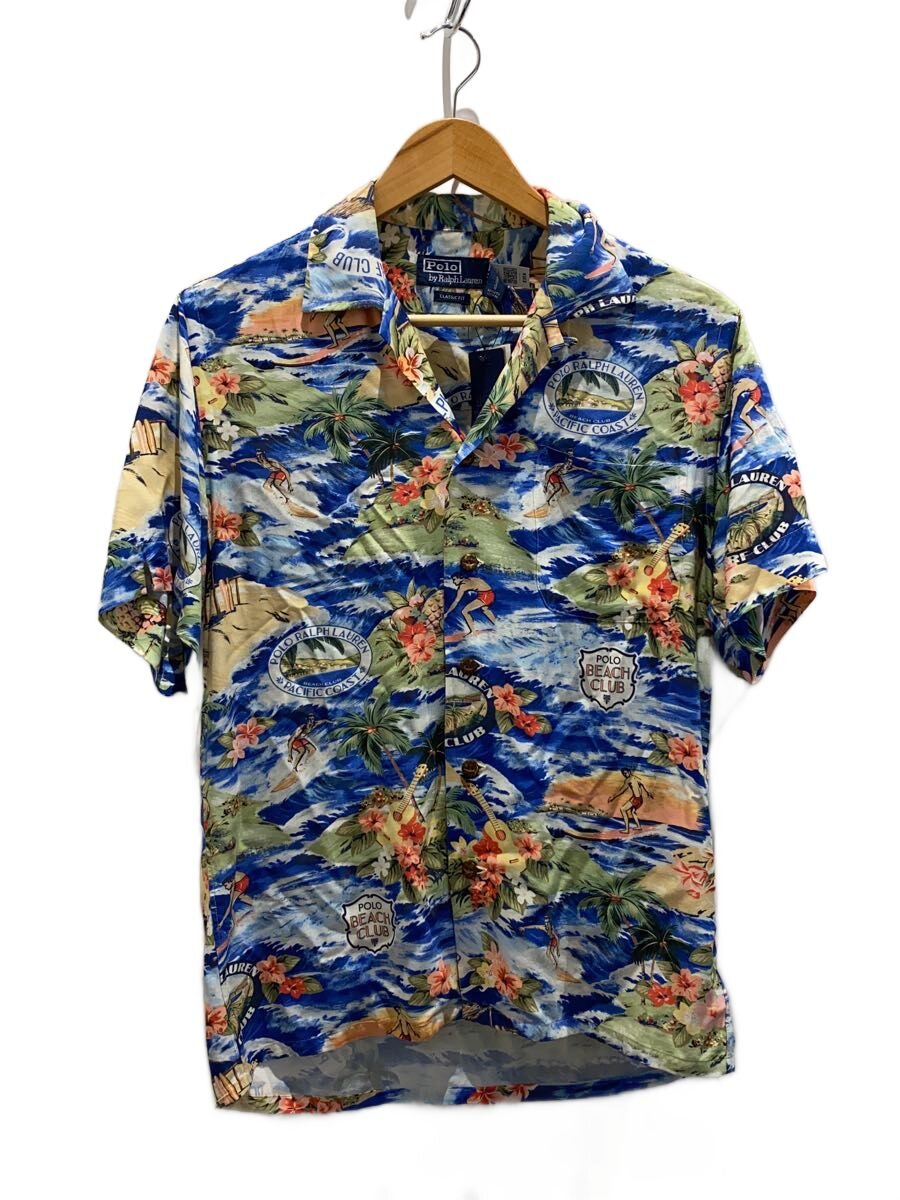 【中古】POLO RALPH LAUREN◆アロハシャツ/XS/レーヨン/BLU/0200040709/タグ付き【メンズウェア】