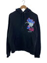 【中古】HYSTERIC GLAMOUR◆×genzai/パーカー/M/コットン/ブラック/刺繍ロゴ【メンズウェア】