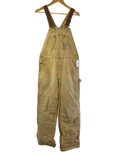 【中古】Carhartt◆90s/オーバーオール/ダブルニー/34/コットン/BEG/無地【メンズウェア】 【中古】Carhartt◆90s/オーバーオール/ダブルニー/34/コットン/BEG/無地【メンズウェア】