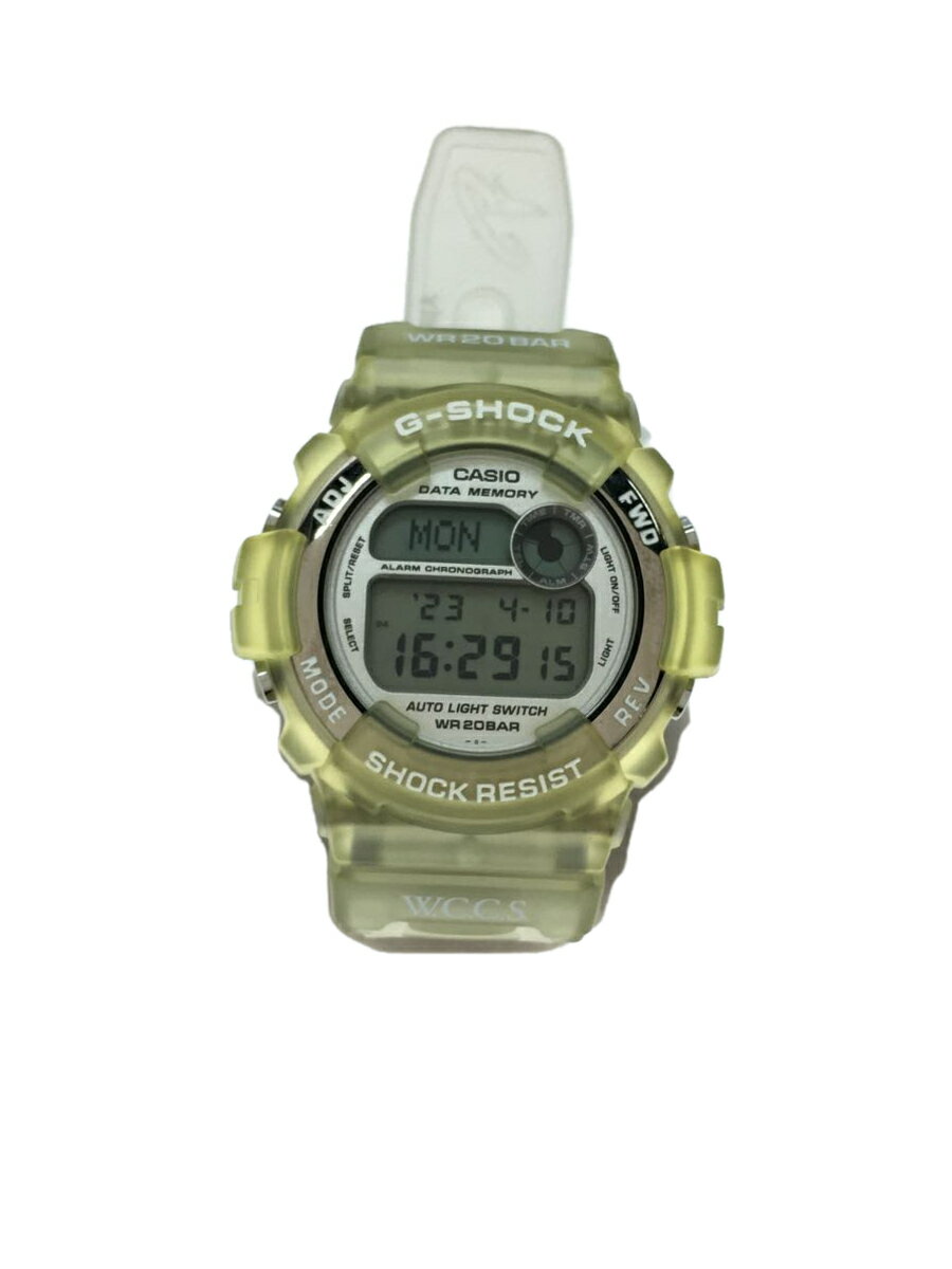 【中古】CASIO◆腕時計/デジタル/カラーイエロー/素材シリコン/DW-9600wc-7T【服飾雑貨他】