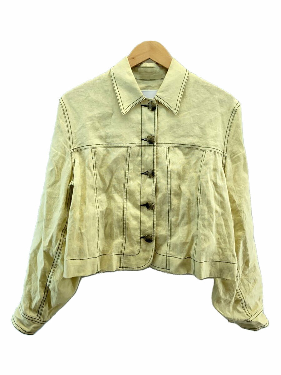 【中古】CLANE◆LINEN SHIRT JACKET/1/リネン/BEG/無地/18103-0462【レディースウェア】