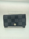 【中古】LOUIS VUITTON◆ミュルティクレ6_ダミエ・グラフィット_BLK/レザー/BLK/メンズ【服飾雑貨他】