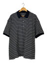 【中古】Porter Classic◆BEATNIK BORDER POLO SHIRT/ポロシャツ/L/コットン/ブラック/ボーダー【メンズウェア】(4)