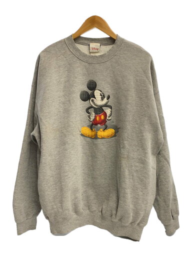 【中古】Disney◆90s/ミッキープリント/スウェット/--/コットン/GRY/プリント【メンズウェア】 【中古】Disney◆90s/ミッキープリント/スウェット/--/コットン/GRY/プリント【メンズウェア】