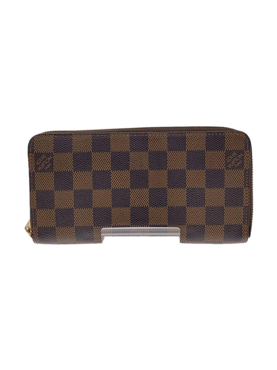 【中古】LOUIS VUITTON◆2)ジッピー・ウォレット_ダミエ・エベヌ_BRW_ブラウン/PVC/BRW/モノグラム/レディース【服飾雑貨他】