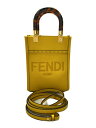 【中古】FENDI◆8BS051/サンシャインショッパースモール/トートバッグ/レザー/YLW/8BS051【バッグ】