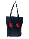 【中古】MARC JACOBS◆トートバッグ/コットン/BLK【バッグ】