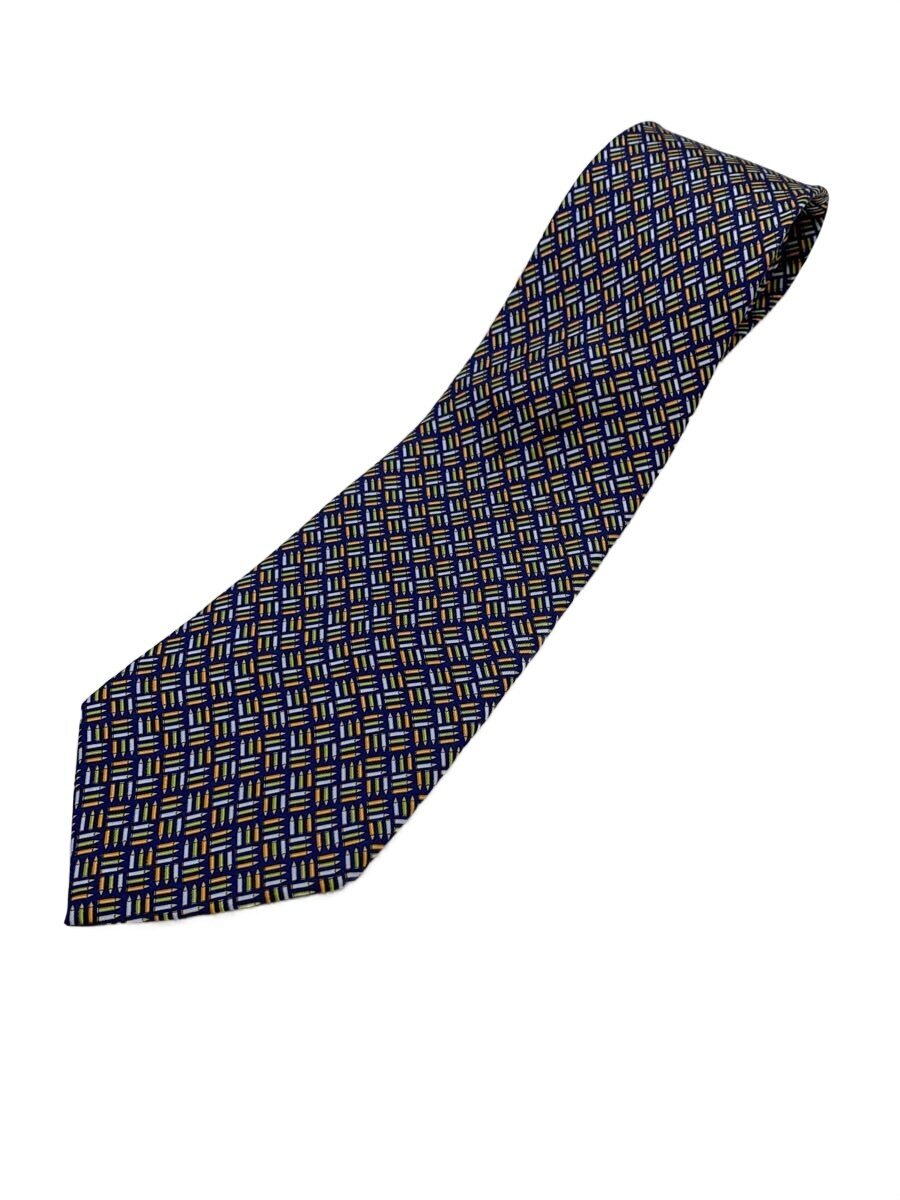 FERRAGAMO - 【中古】Salvatore Ferragamo◆ネクタイ/シルク/NVY/総柄/メンズ【服飾雑貨他】