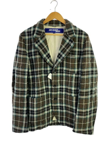 【中古】JUNYA WATANABE COMME des GARCONS MAN◆テーラードジャケット/L/ウール/GRN/チェック/WG-J024【メンズウェア】 【中古】JUNYA WATANABE COMME des GARCONS MAN◆テーラードジャケット/L/ウール/GRN/チェック/WG-J024【メンズウェア】
