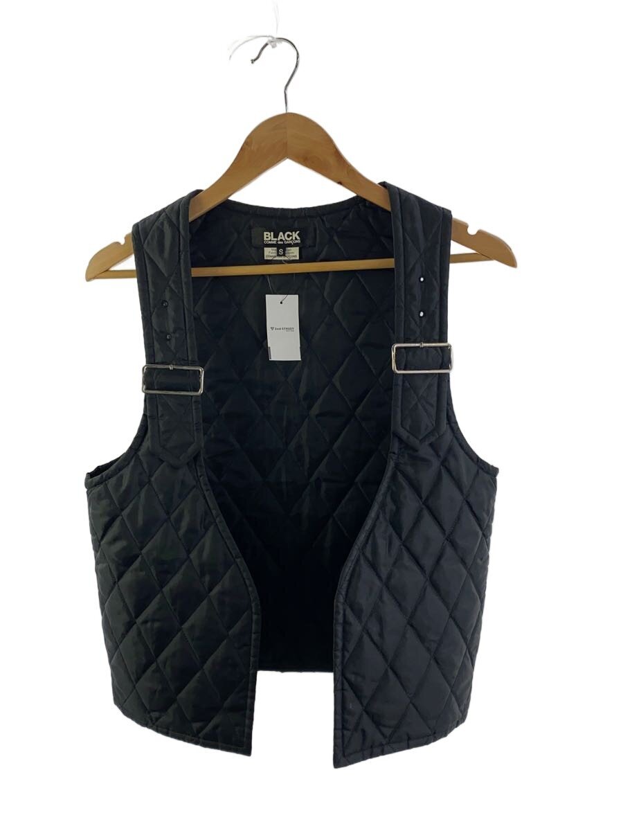 【中古】BLACK COMME des GARCONS◆AD2019/キルティングベスト/S/ポリエステル/BLK/1D-V003【メンズウェア】