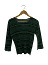 【中古】PLEATS PLEASE ISSEY MIYAKE◆カットソー/3/ポリエステル/GRN/PP11-JK566【レディースウェア】