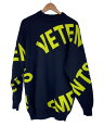 VETEMENTS◆GIANT LOGO KNITTED SWEATER/セーター(厚手)/S/ウール/ブラック/UA53KN200Y