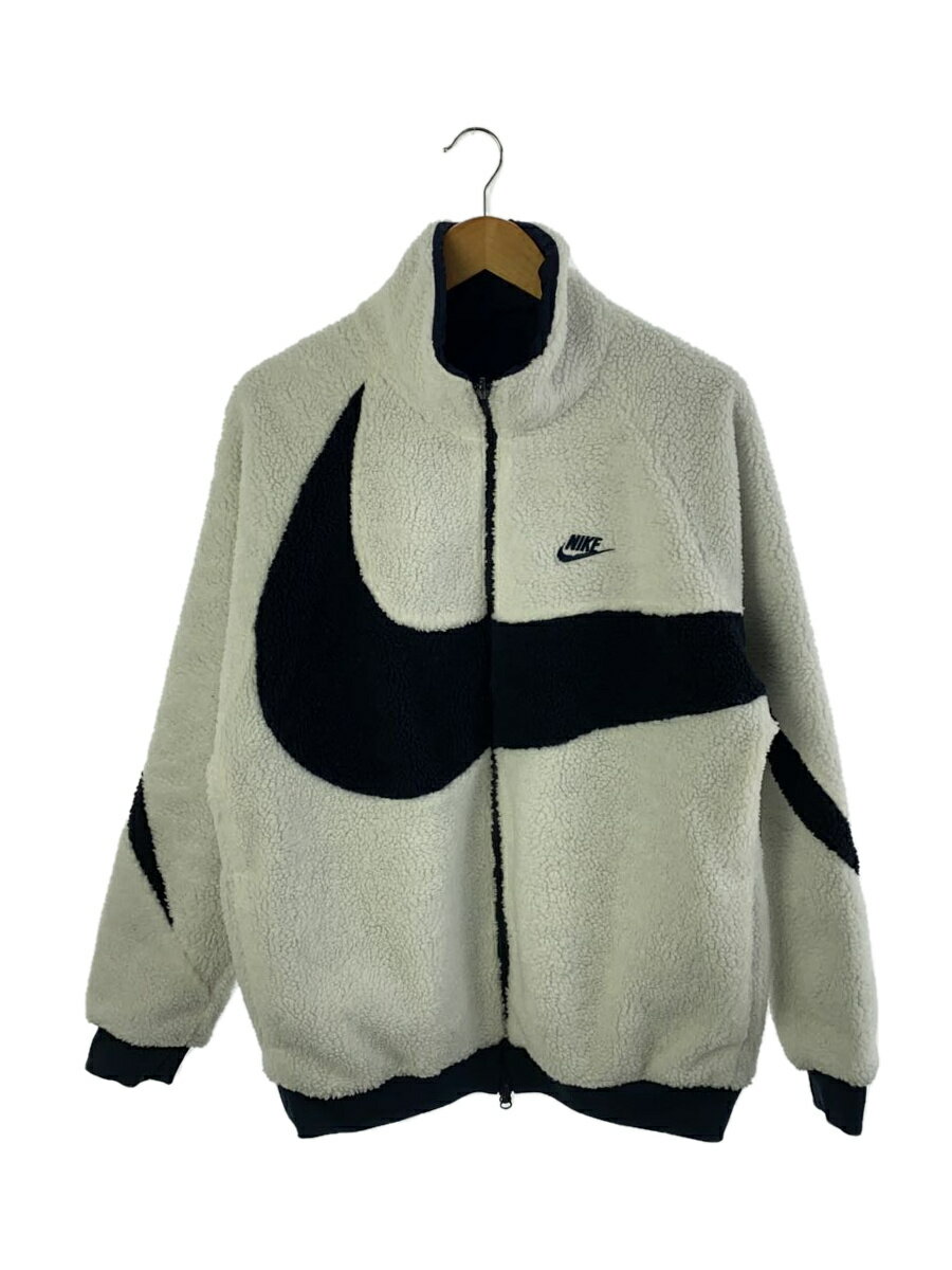 【中古】NIKE◆SWOOSH FULL ZIP JACKET/ボアジャケット/XL/ポリエステル/WHT/BQ6546-114【メンズウェア】