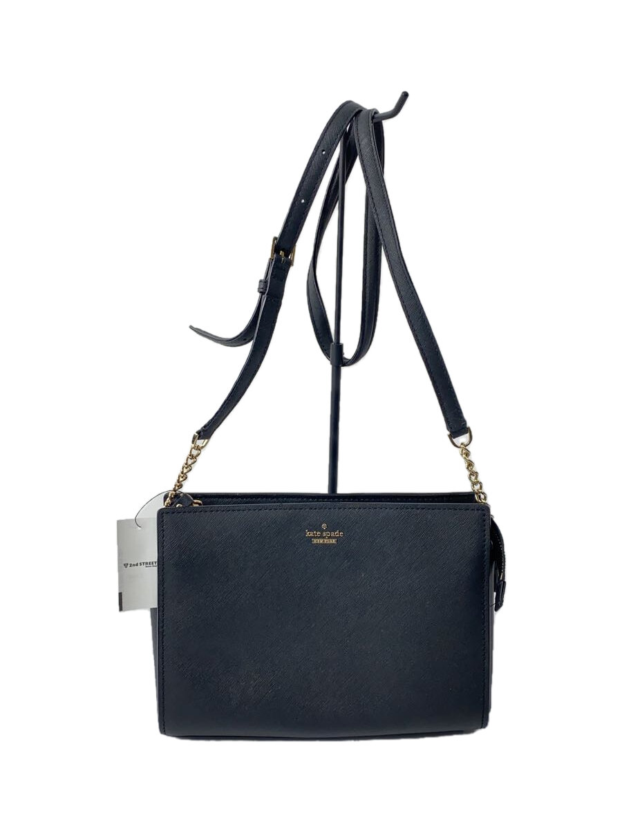 【中古】kate spade new york◆ショルダーバッグ/牛革/BLK/無地/PXRU8294/レザー/【バッグ】
